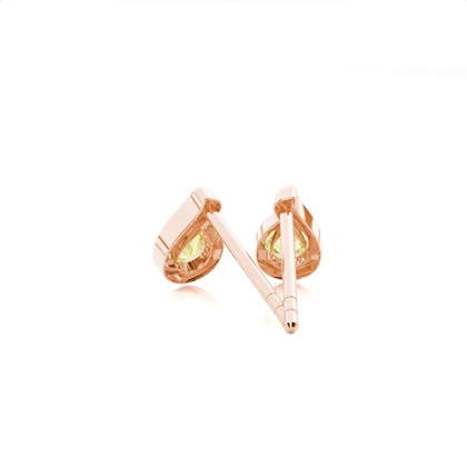 Bezel Set Yellow Diamond Stud Earring