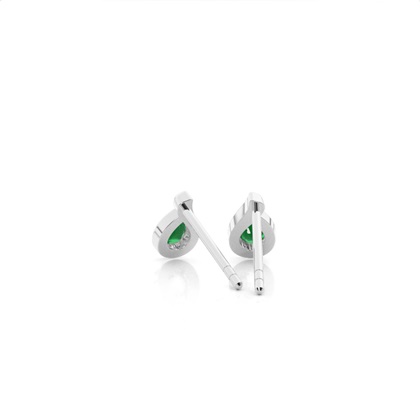 Round Stud Emerald Earrings