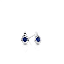 Runde Stud Blue Sapphire Ohrringe