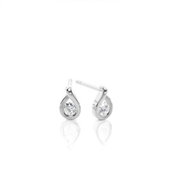 Runde Diamant Stud Ohrringe in einer Halbezargenfassung