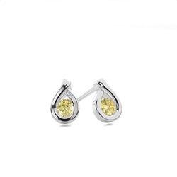 Bezel Set Yellow Diamond Stud Earring
