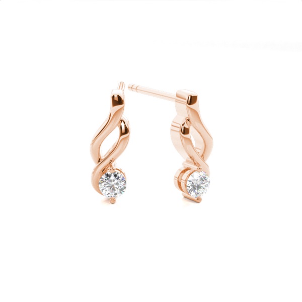 White Gold Round Diamond Designer Earrings