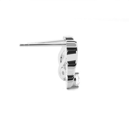 White Gold Round Diamond Designer Earrings