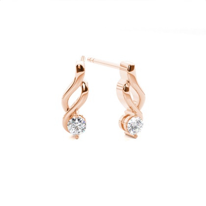 Rose Gold Women's Diamond Earrings Diamond