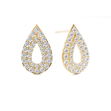 Yellow Gold Designer Diamond Earrings