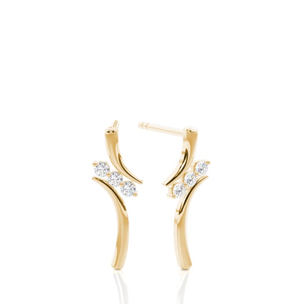 White Gold Round Diamond Designer Earrings