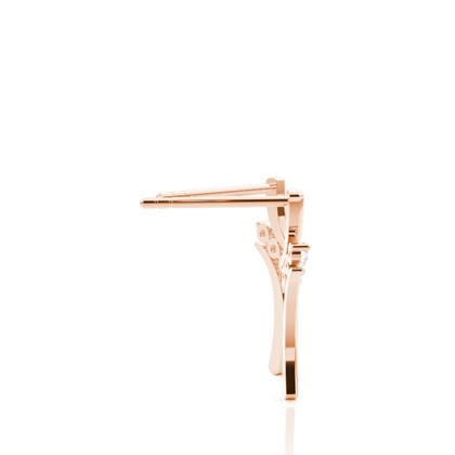 Runde Diamant Designer Steck Ohrringe in einer 2er-Krappenfassung