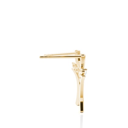 Runde Diamant Designer Steck Ohrringe in einer 2er-Krappenfassung