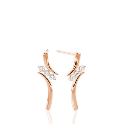 Rose Gold Women's Diamond Earrings Diamond