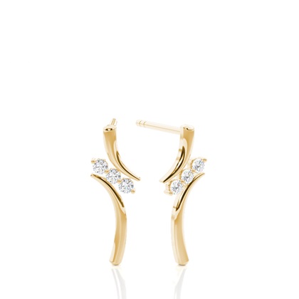 White Gold Round Diamond Designer Earrings