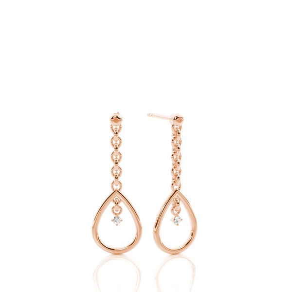 White Gold Round Diamond Designer Earrings