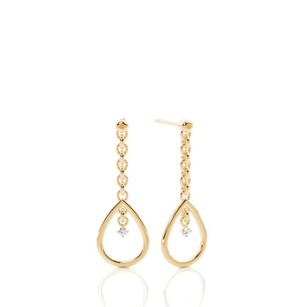 White Gold Round Diamond Designer Earrings