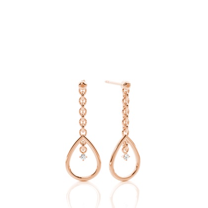 Rose Gold Drop Diamond Earrings