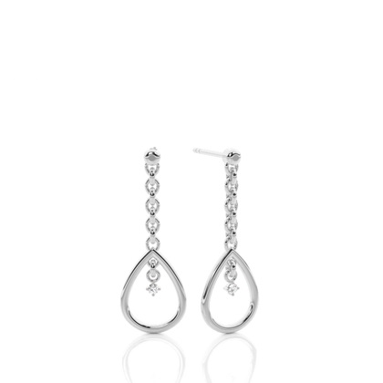White Gold Round Diamond Designer Earrings