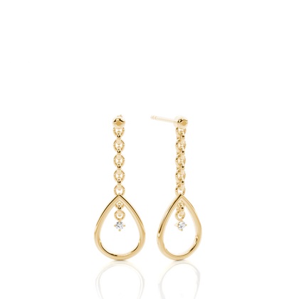 Yellow Gold Drop Diamond Earrings