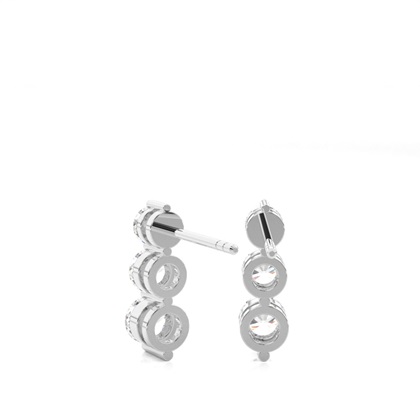 Runde Diamant Journey Ohrringe in einer 2er-Krappenfassung