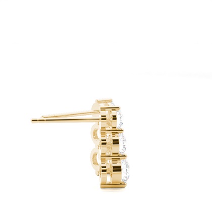 Runde Diamant Journey Ohrringe in einer 2er-Krappenfassung