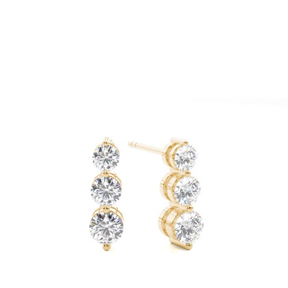 Yellow Gold Journey Diamond Earrings