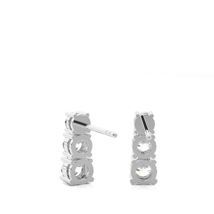 Runde Diamant Journey Ohrringe in einer 4er-Krappenfassung