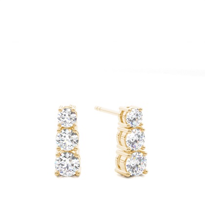 Yellow Gold Journey Diamond Earrings