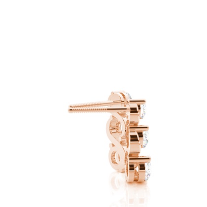 Runde Diamant Journey Ohrringe in einer 2er-Krappenfassung