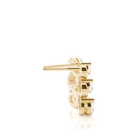 Runde Diamant Journey Ohrringe in einer 2er-Krappenfassung