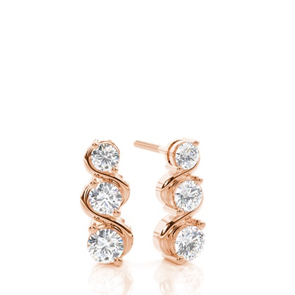 Rose Gold Journey Diamond Earrings