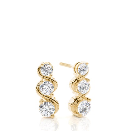 Yellow Gold Journey Diamond Earrings