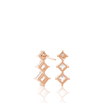 White Gold Princess Diamond Journey Earrings