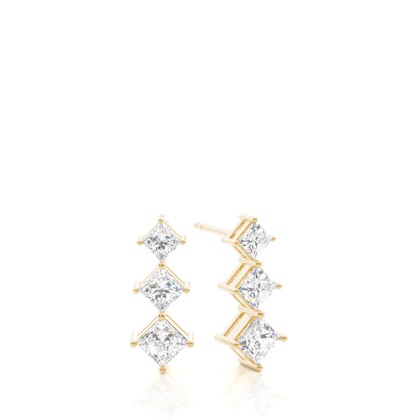 Yellow Gold Journey Diamond Earrings
