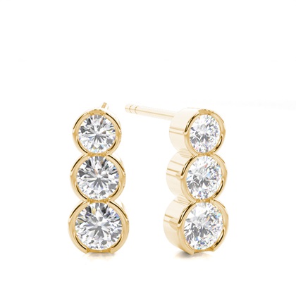 Yellow Gold Journey Diamond Earrings