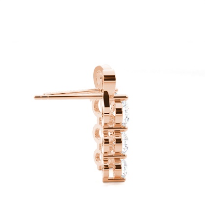 Runde Diamant Journey Ohrringe in einer 2er-Krappenfassung