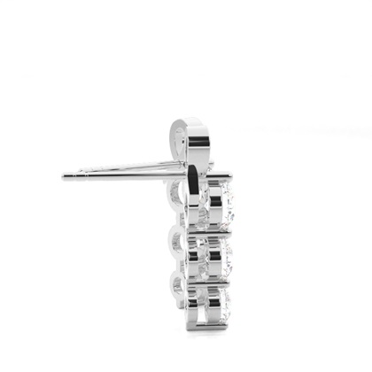 Runde Diamant Journey Ohrringe in einer 2er-Krappenfassung