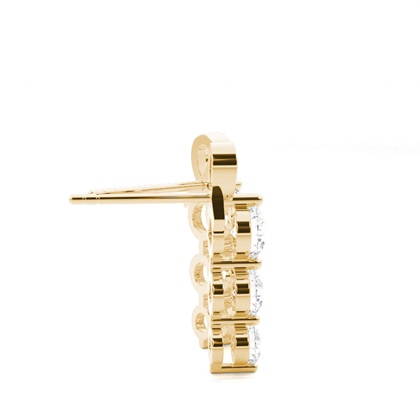 Runde Diamant Journey Ohrringe in einer 2er-Krappenfassung