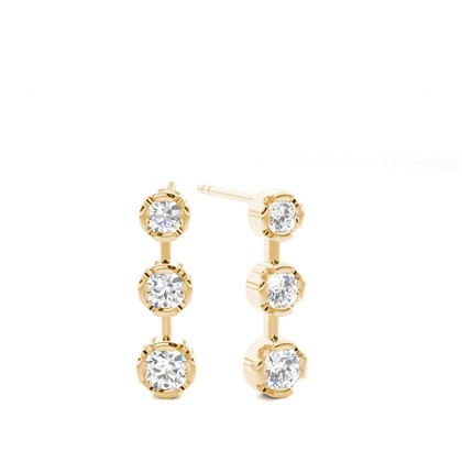 Yellow Gold Journey Diamond Earrings