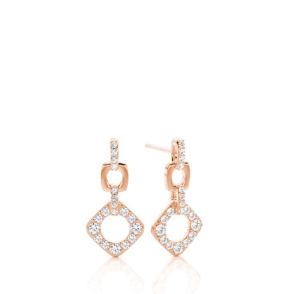 Rose Gold Drop Diamond Earrings