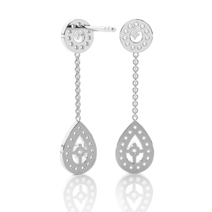 Diamant Ohrhänger in einer 4er-Krappenfassung