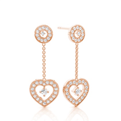 Rose Gold Women's Diamond Earrings Diamond