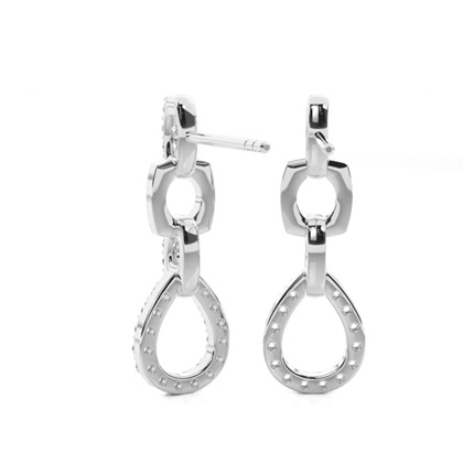 Runder Diamant Ohrhänger in Pavefassung