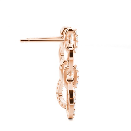 Runder Diamant Ohrhänger in Pavefassung