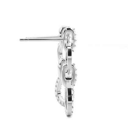 Runder Diamant Ohrhänger in Pavefassung