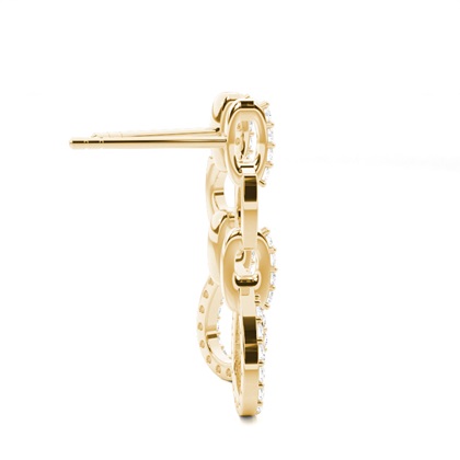 Runder Diamant Ohrhänger in Pavefassung