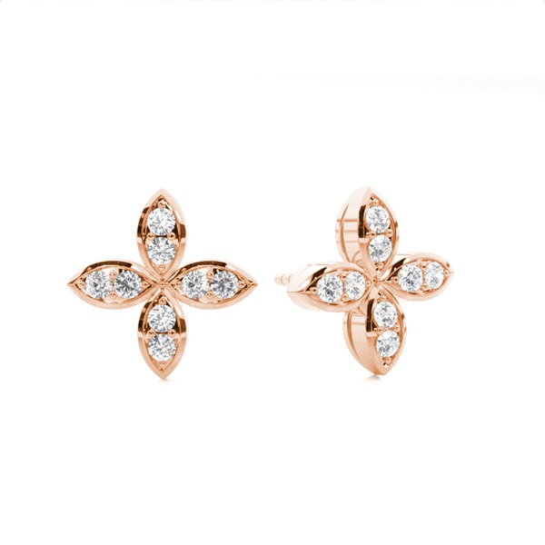 White Gold Round Diamond Delicate Earrings