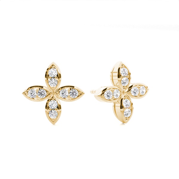 White Gold Round Diamond Delicate Earrings