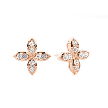 Rose Gold Women's Diamond Earrings Diamond