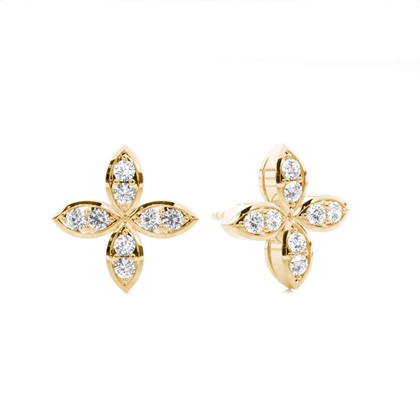 Yellow Gold Women's Diamond Earrings Diamond