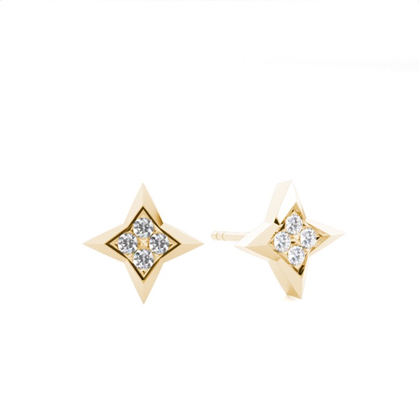 White Gold Round Diamond Delicate Earrings