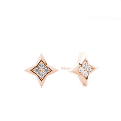 Rose Gold Women's Diamond Earrings Diamond