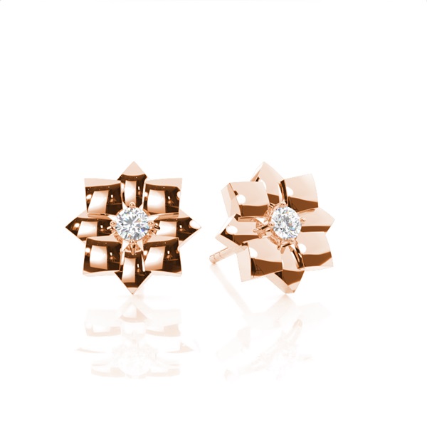 0.15ct. 4 Prong Setting Round Diamond Delicate Earrings