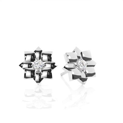 0.15ct. 4 Prong Setting Round Diamond Delicate Earrings